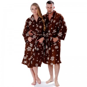 Piżama dla dorosłych z nadrukiem z polaru dla pary