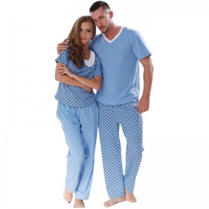 Bawełniana piżama z nadrukiem para